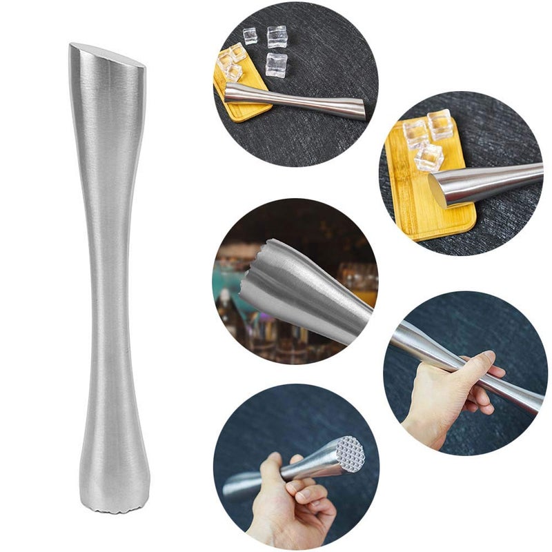 TripleLife 8" Muddler for Cocktails, Professional Stainless Steel Muddler for Old Fashioned Bitters, Creating Mojitos, Margaritas, Mint & Fruit Based Drinks- Ideal Home Bar, Bartender, Kitchen Masher Tool - Image 2